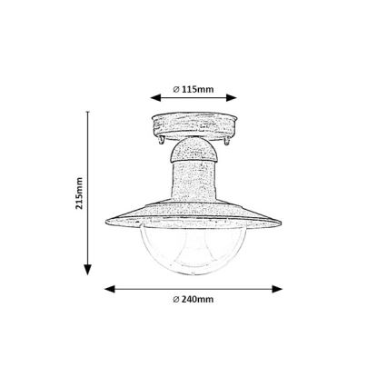 Brilagi - MOLDE kültéri mennyezeti lámpatest 1xE27/60W IP44 fehér/patina
