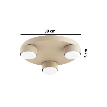 Brilagi - MONO LED mennyezeti lámpa 3xGX53/30W/230V Ø 30 cm bézs