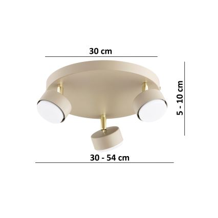 Brilagi - MONO LED spotlámpa 3xGX53/30W/230V bézs/arany