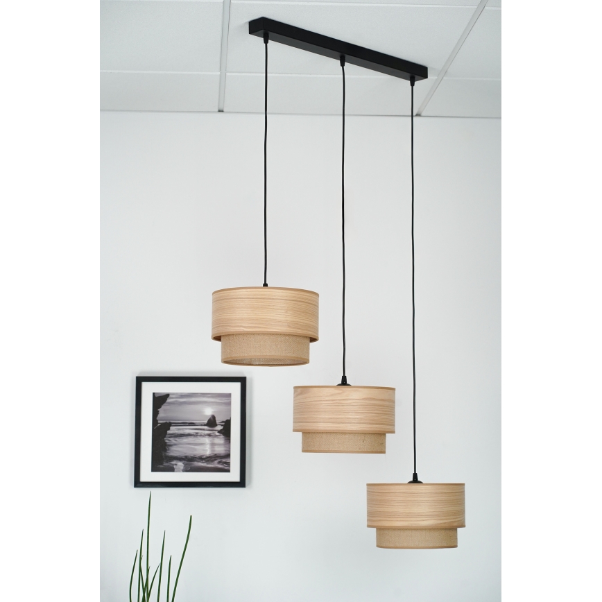 Brilagi - Montana Boho függeszték kábelre 3xE27/15W/230V barna/fekete