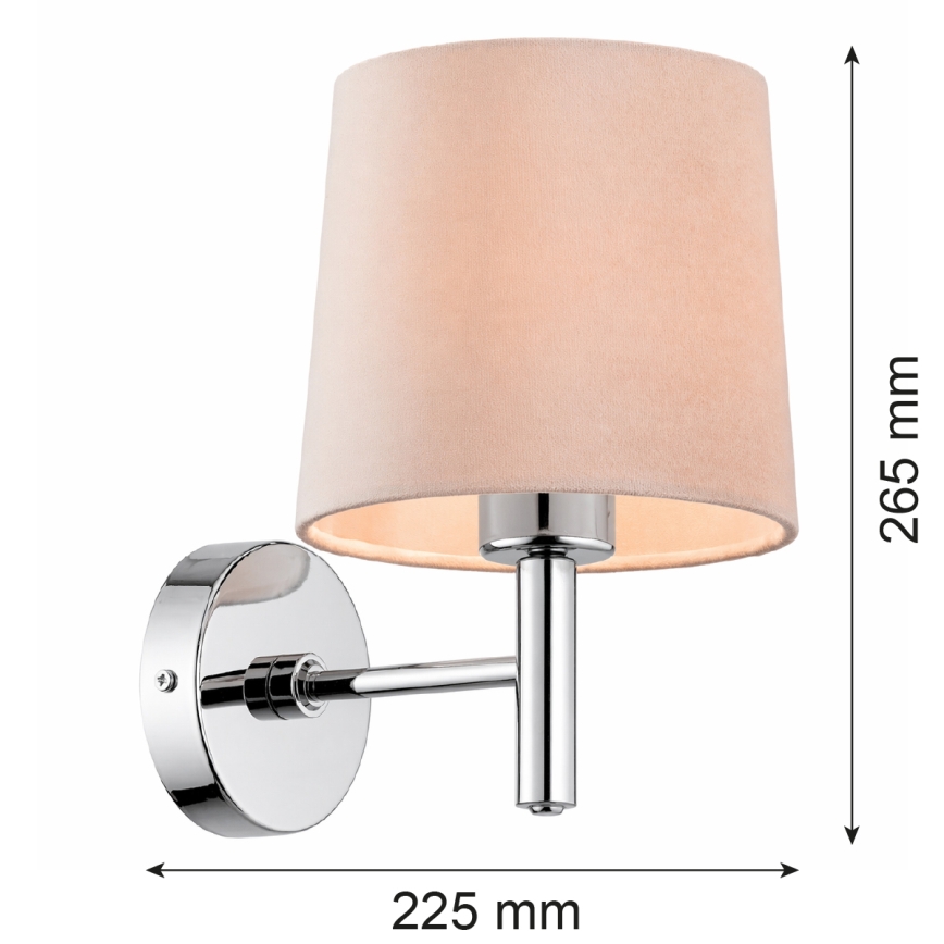 Brilagi - MONTE fali lámpa 1xE27/60W/230V bézs/fényes króm