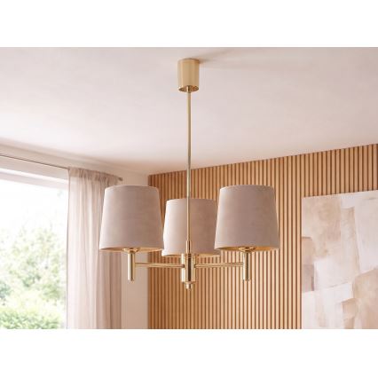 Brilagi - MONTE rudas csillár 3xE27/60W/230V bézs/arany
