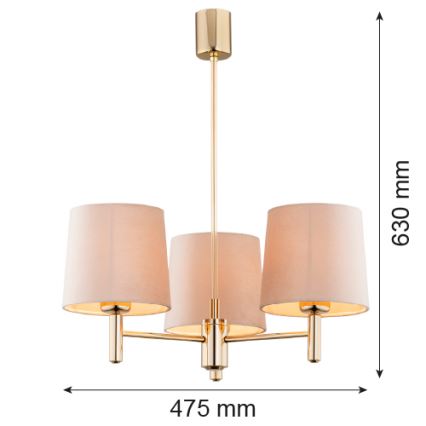 Brilagi - MONTE rudas csillár 3xE27/60W/230V bézs/arany