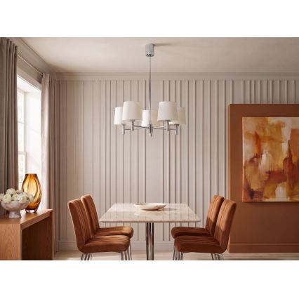 Brilagi - MONTE rúddal szerelt csillár 5xE27/60W/230V krémszínű/fényes króm