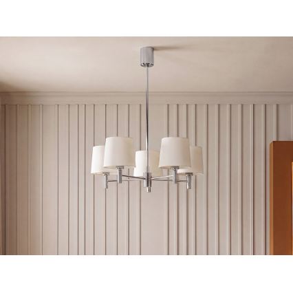 Brilagi - MONTE rúddal szerelt csillár 5xE27/60W/230V krémszínű/fényes króm