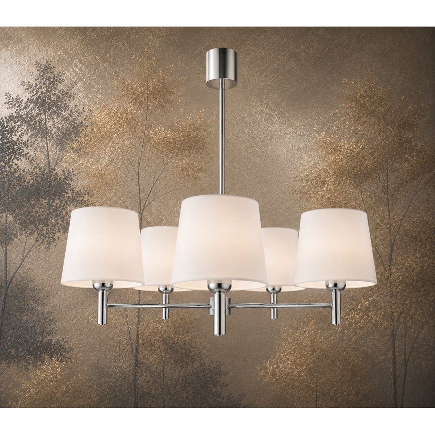 Brilagi - MONTE rúddal szerelt csillár 5xE27/60W/230V krémszínű/fényes króm