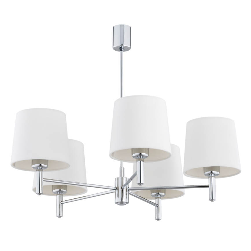 Brilagi - MONTE rúddal szerelt csillár 5xE27/60W/230V krémszínű/fényes króm