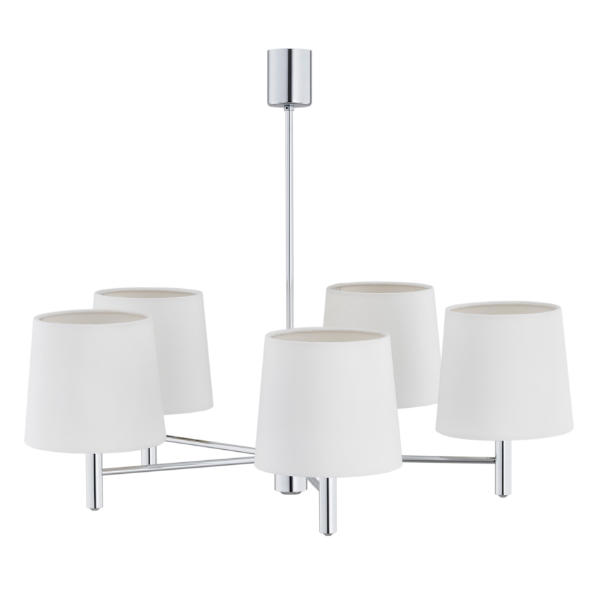 Brilagi - MONTE rúddal szerelt csillár 5xE27/60W/230V krémszínű/fényes króm