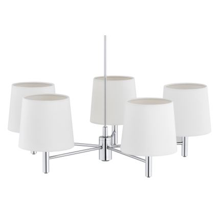 Brilagi - MONTE rúddal szerelt csillár 5xE27/60W/230V krémszínű/fényes króm