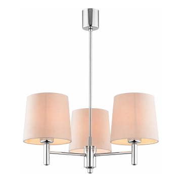 Brilagi - MONTE rúdon függesztett csillár 3xE27/15W/230V bézs/fényes króm