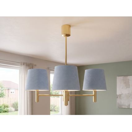 Brilagi - MONTE rúdon függő csillár 3xE27/60W/230V kék/arany