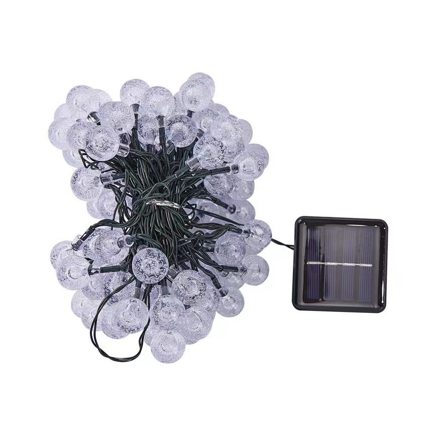 Brilagi - LED napelemes dekorációs fényfüzér BUBBLE 100xLED/8 üzemmód 10m IP65 meleg fehér 600 mAh
