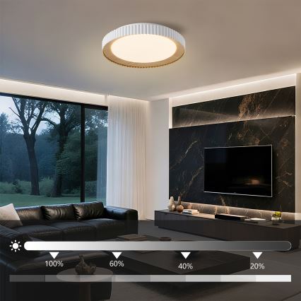 Brilagi - Dimmelhető NEXO mennyezeti LED lámpatest, LED/48W/230V, 3000-6000K, fehér, Ø 43 cm + távvezérlő