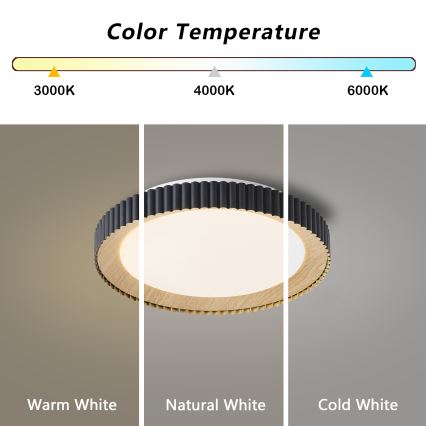 Brilagi - NEXO LED dimmelhető mennyezeti lámpa LED/48W/230V 3000-6000K fekete átm. 43 cm + távirányító