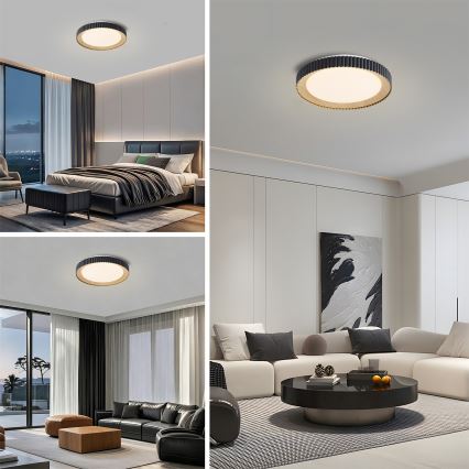 Brilagi - NEXO LED dimmelhető mennyezeti lámpa LED/48W/230V 3000-6000K fekete átm. 43 cm + távirányító
