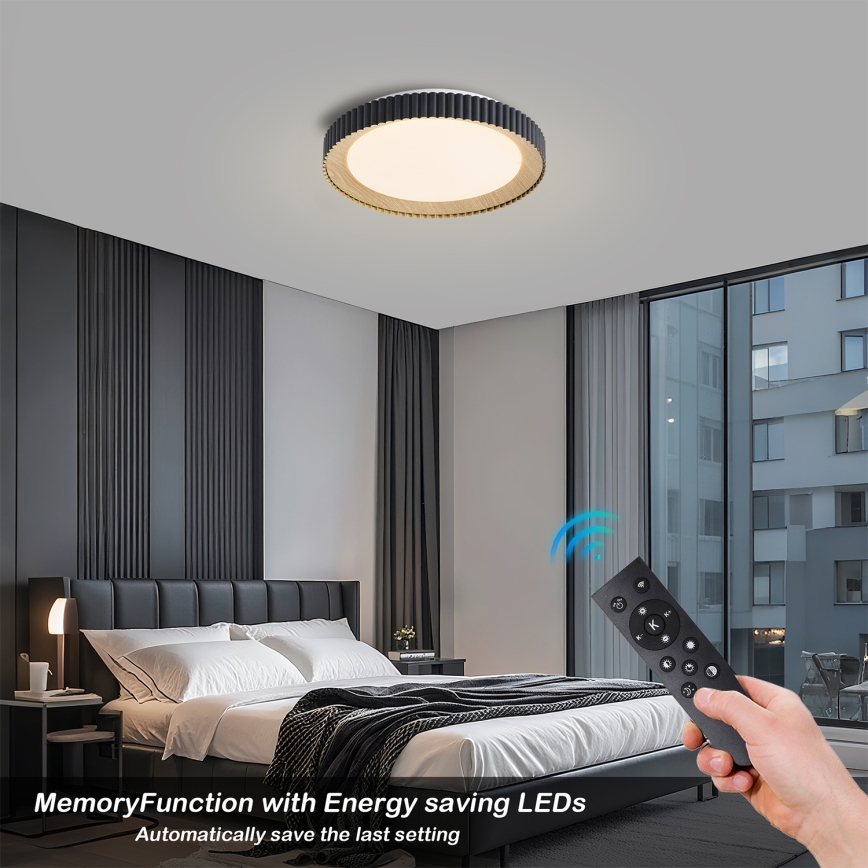 Brilagi - NEXO LED dimmelhető mennyezeti lámpa LED/48W/230V 3000-6000K fekete átm. 43 cm + távirányító