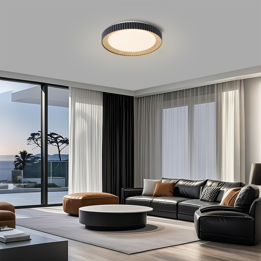 Brilagi - NEXO LED dimmelhető mennyezeti lámpa LED/48W/230V 3000-6000K fekete átm. 43 cm + távirányító
