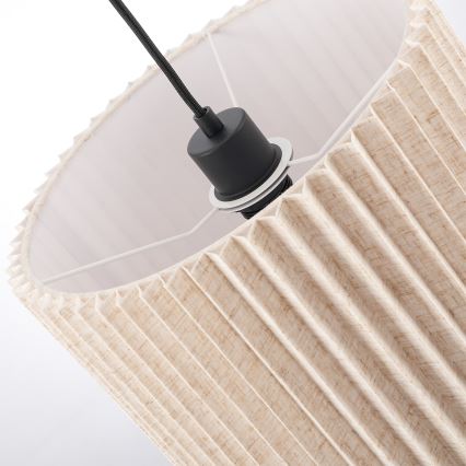 Brilagi - NORDIC WAVE kábeles függeszték 1xE27/15W/230V Ø 32 cm lenvászon/fekete