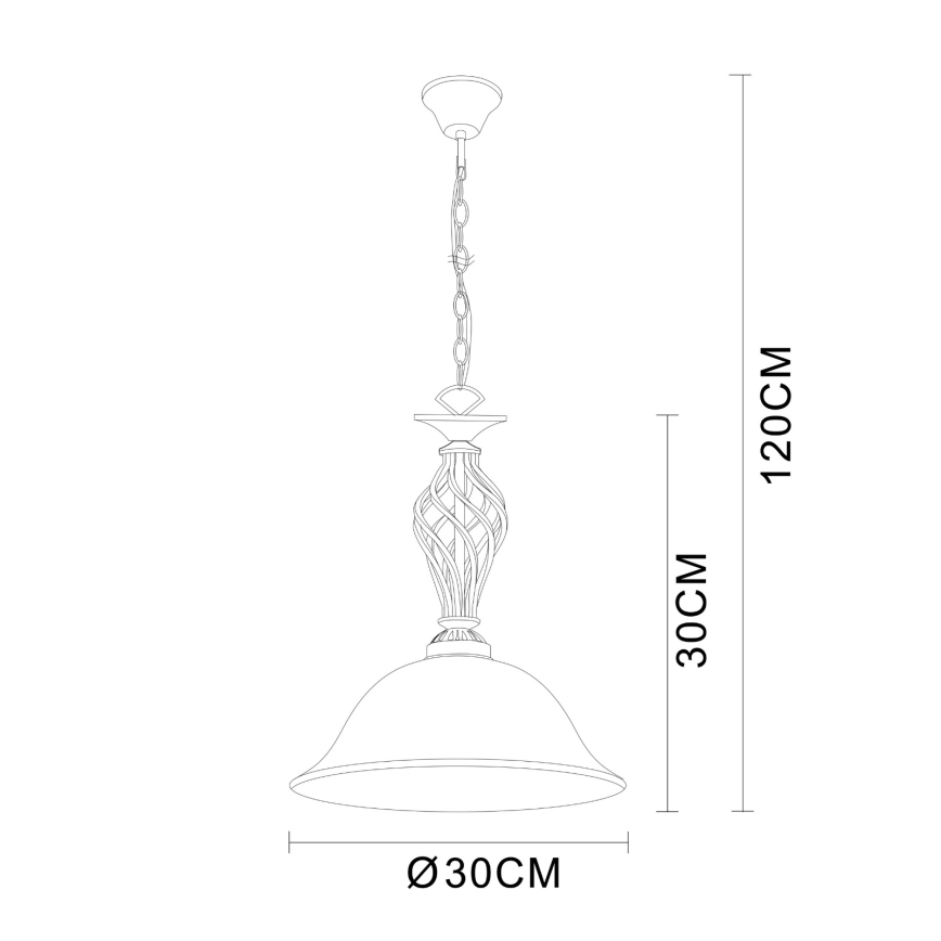 Brilagi - NOSTALGIA láncos csillár 1xE27/60W/230V