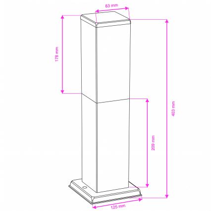 Brilagi - NOVA kültéri lámpa 1xE27/15W/230V 40 cm IP44 matt króm