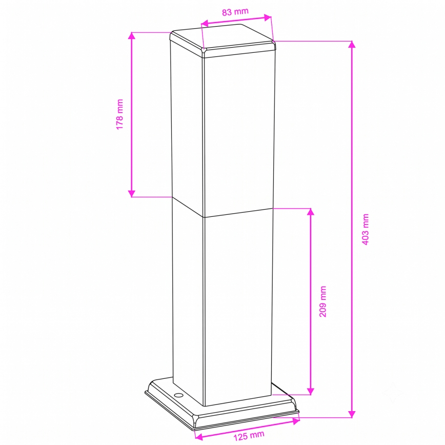 Brilagi - NOVA kültéri lámpa 1xE27/15W/230V 40 cm IP44 matt króm