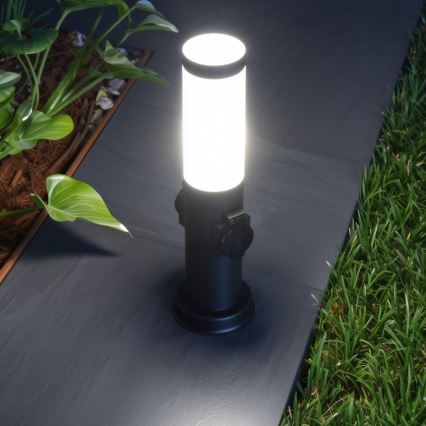 Brilagi - Kültéri lámpa 2 db SCHUKO aljzattal NOVA 1xE27/15W/230V 40 cm IP44 fekete