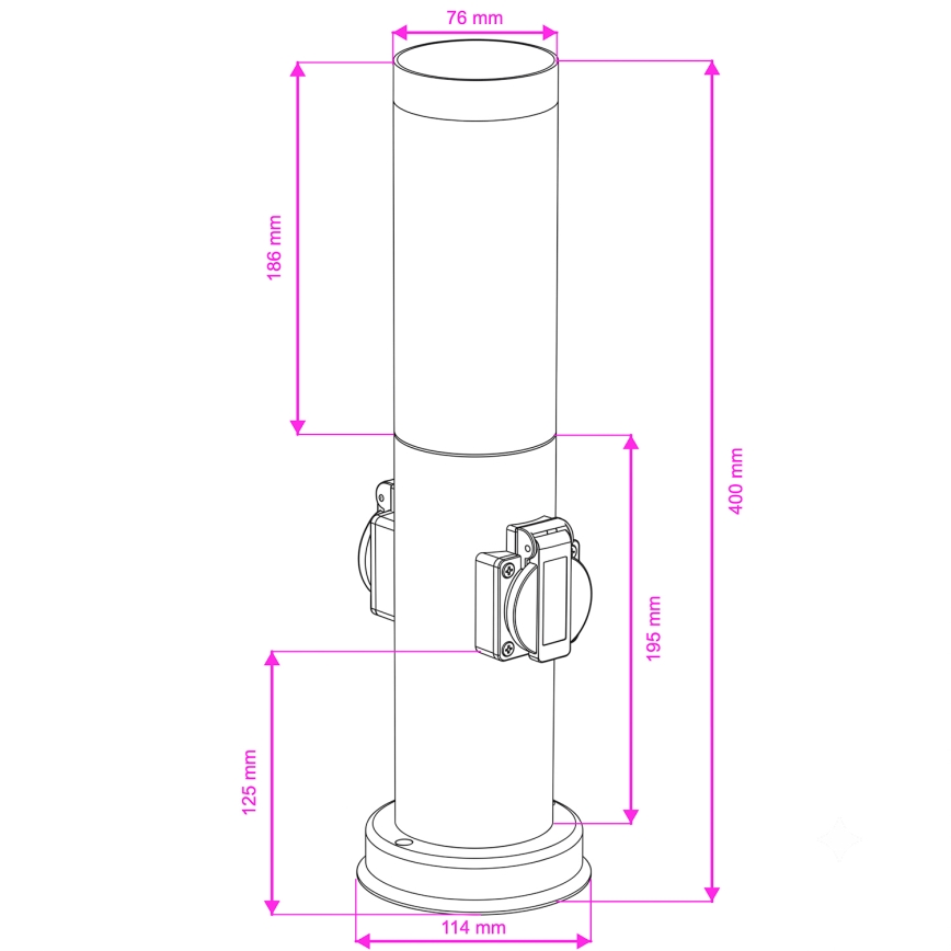 Brilagi - Kültéri lámpa 2 db SCHUKO aljzattal NOVA 1xE27/15W/230V 40 cm IP44 fekete