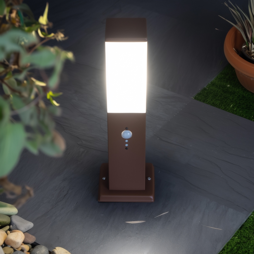 Brilagi - NOVA kültéri lámpa mozgásérzékelővel 1xE27/15W/230V 40 cm IP44 barna