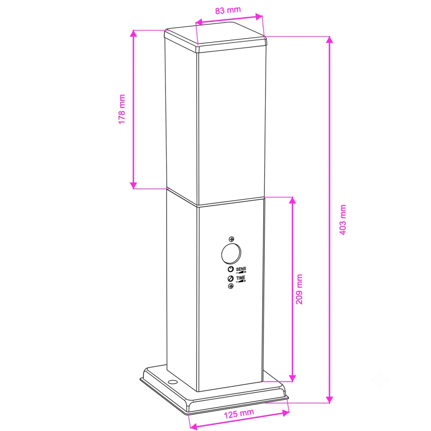 Brilagi - NOVA kültéri lámpa mozgásérzékelővel 1xE27/15W/230V 40 cm IP44 barna