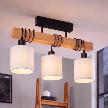 Brilagi - NUBILA felületre szerelhető csillár 3xE27/60W/230V fenyő/fehér