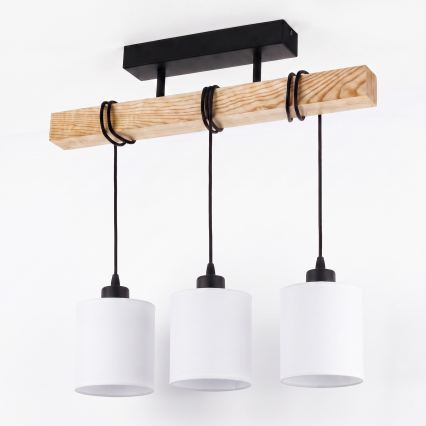 Brilagi - NUBILA felületre szerelhető csillár 3xE27/60W/230V fenyő/fehér