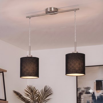 Brilagi - NUBILA kábelen függő LED csillár 2xE27/60W/230V fekete