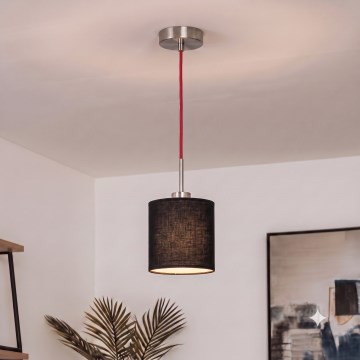 Brilagi - NUBILA kábeles LED csillár 1xE27/60W/230V, átm. 14 cm, piros/fekete