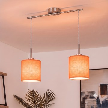 Brilagi - NUBILA LED csillár kábelen 2xE27/60W/230V narancssárga