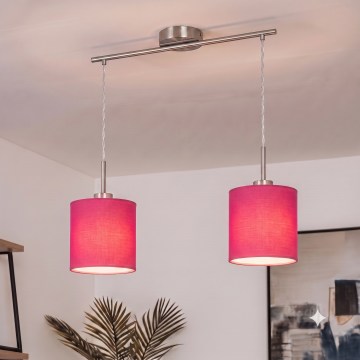 Brilagi - NUBILA LED csillár kábelen 2xE27/60W/230V rózsaszín