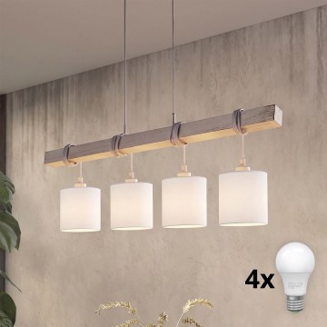 Brilagi - NUBILA LED csillár kábelen 4xE27/60W/230V szürke/fehér