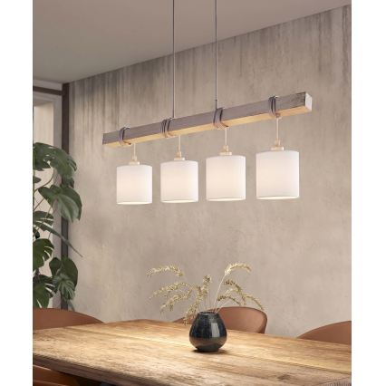 Brilagi - NUBILA LED csillár kábelen 4xE27/60W/230V szürke/fehér