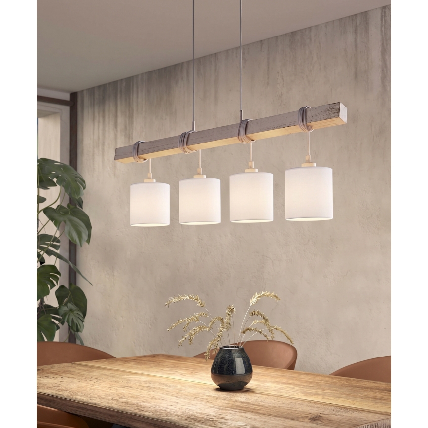 Brilagi - NUBILA LED csillár kábelen 4xE27/60W/230V szürke/fehér