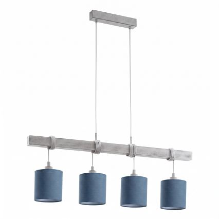 Brilagi - NUBILA LED csillár kábellel 4xE27/60W/230V szürke/sötétkék