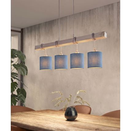 Brilagi - NUBILA LED csillár kábellel 4xE27/60W/230V szürke/sötétkék