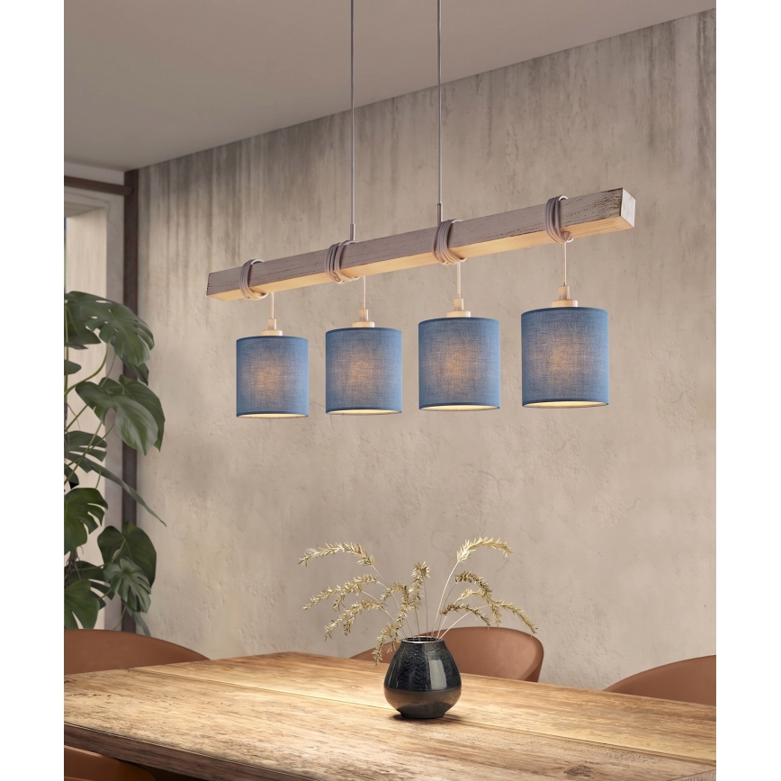 Brilagi - NUBILA LED csillár kábellel 4xE27/60W/230V szürke/sötétkék