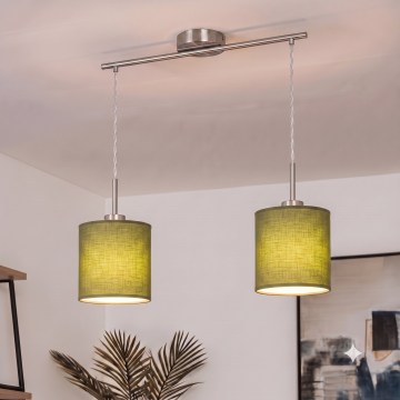 Brilagi - NUBILA LED csillár zsinóron, 2xE27/60W/230V, zöld