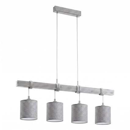 Brilagi - NUBILA LED csillár zsinóron 4xE27/60W/230V szürke