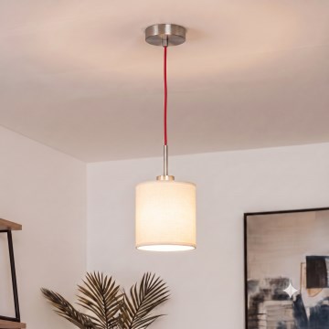 Brilagi - NUBILA LED függeszték kábelen 1xE27/60W/230V átm. 14 cm piros/krémszínű