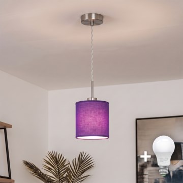 Brilagi - NUBILA LED függeszték zsinóron 1xE27/60W/230V, átmérő 14 cm, lila