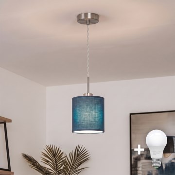 Brilagi - NUBILA LED függőlámpa kábelen 1xE27/60W/230V, átmérő 14 cm, sötétkék