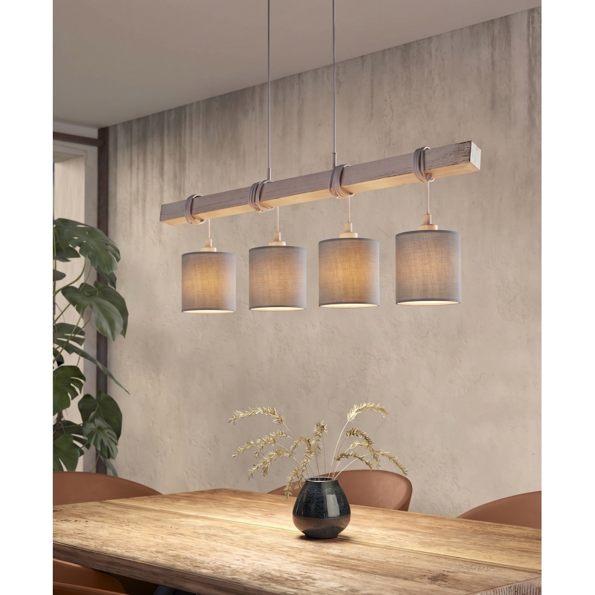 Brilagi - NUBILA LED kábeles csillár 4xE27/60W/230V szürke
