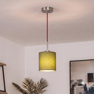 Brilagi - NUBILA LED kábeles függeszték 1xE27/60W/230V, átm. 14 cm, piros/zöld