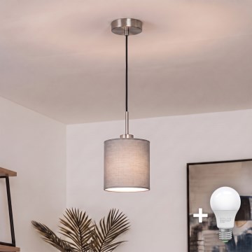 Brilagi - NUBILA LED kábeles függeszték 1xE27/60W/230V Ø 14 cm fekete/világosszürke