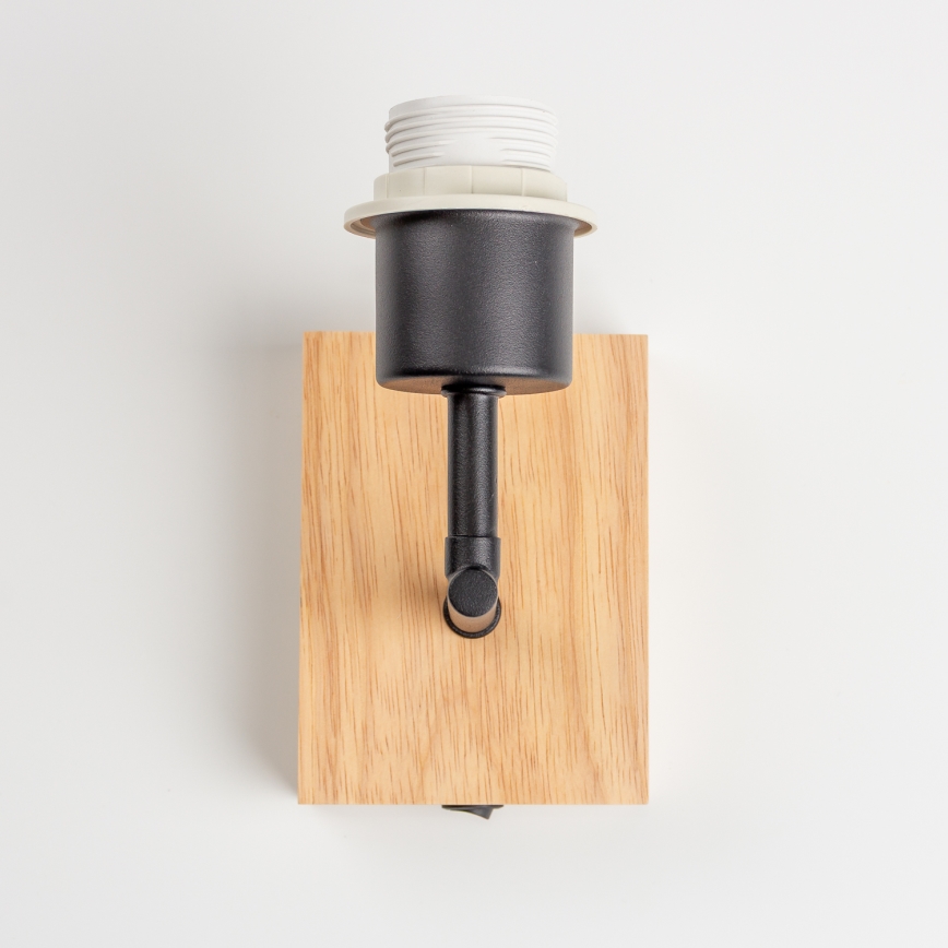 Brilagi - NUBILA WOOD fali lámpa 1xE27/25W/230V tölgy/fekete/narancssárga